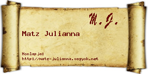 Matz Julianna névjegykártya